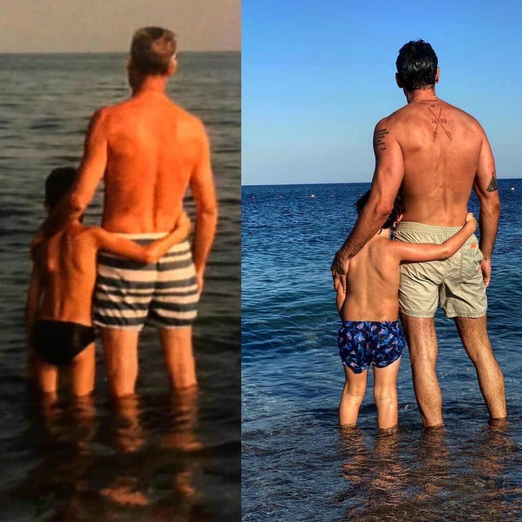 michele morrone with kids